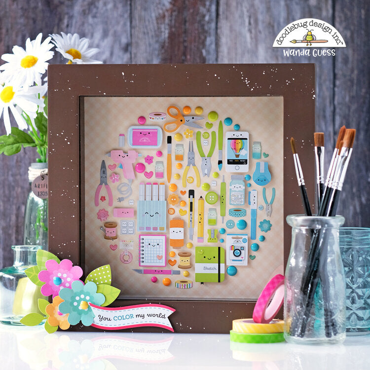 Doodlebug Design - Shadow Box Insert Kit - Cute and Crafty